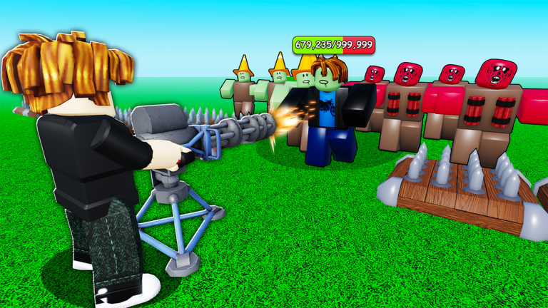 Official Build a Base RNG image showing a placed weapon firing at enemies
